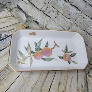 Royal Worcester 1961 Evesham Gold Rim Rectangular Serving Baking Bowl 11” x 6”